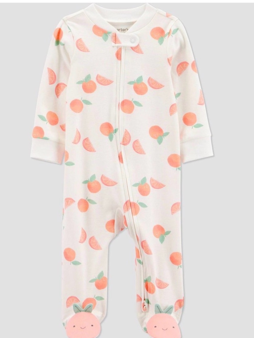 ✨Carter's White Peach-Print Footed One-Piece- Newborn ✨